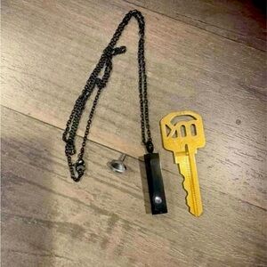 New black stainless steel cremation pendant on chain